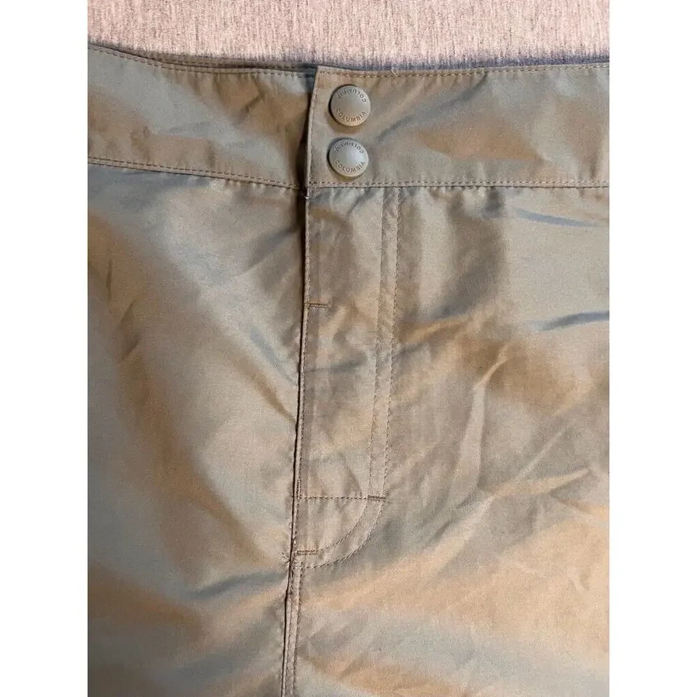 Columbia Mens Omni Shade Casual Shorts Gray Flat Front Pockets Zipper Active 40